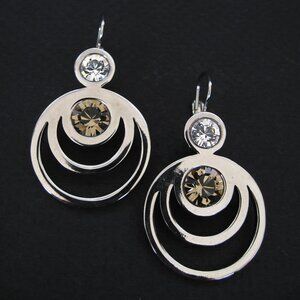 Dyrberg/Kern Beatriz Swarovski crystal earrings silver/grey